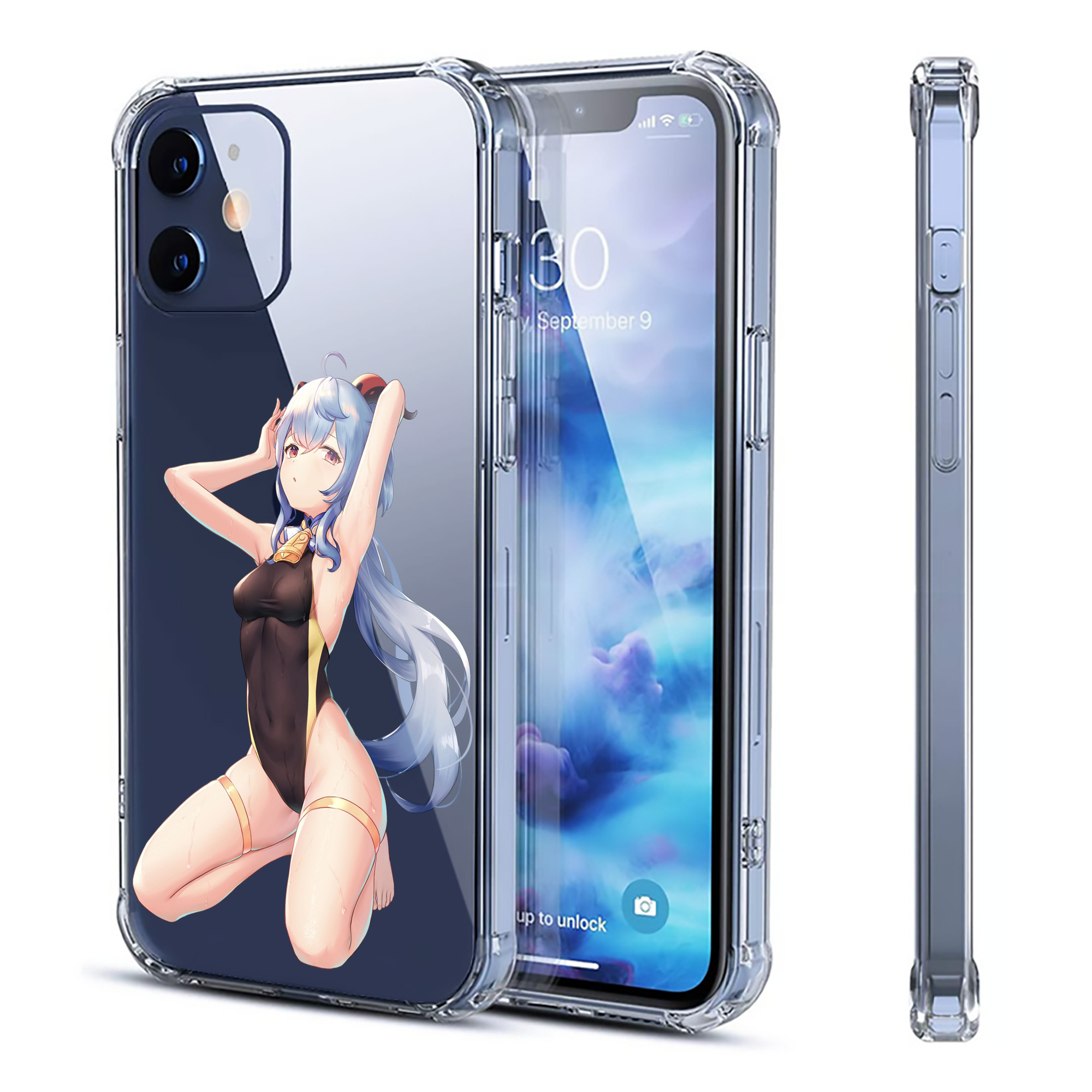 げんし神 甘雨 かんう genshin Ganyu 【iPhone 12シリーズ対応】透明スマホケース（クリアソフトケース）